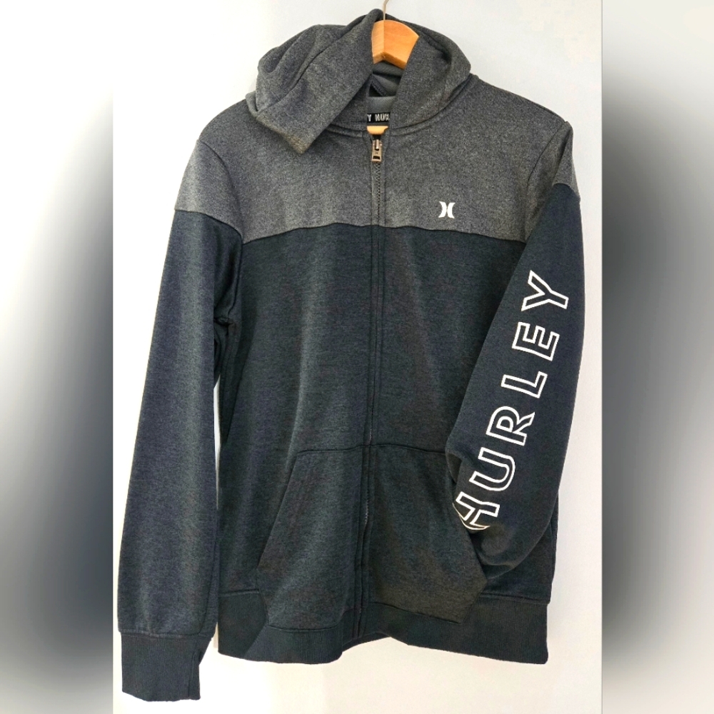 Hurley Grey Zip Hoodie, Kids XL